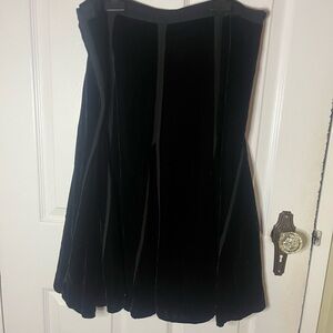 Black Velvet Panelled Skirt